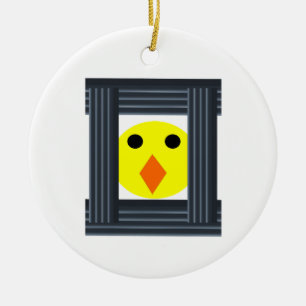 Free the Battery Hens Pendant Ceramic Tree Decoration
