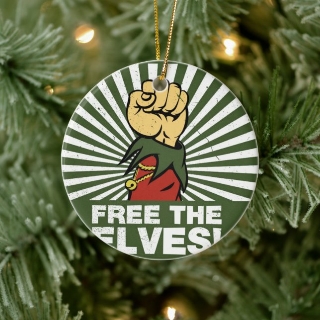 Free the elves! ceramic tree decoration (Tree)