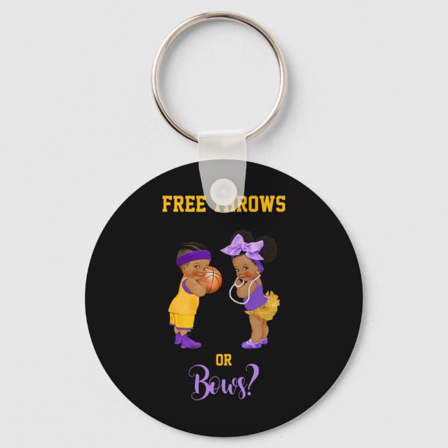 Free Throws or Bows Basketball Ba1 Key Ring (Front)