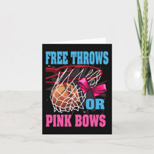 Free Throws Or Pink Bows Gender Reveal Basketball Card
