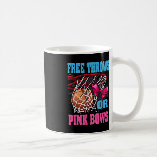 Free Throws Or Pink Bows Gender Reveal Basketball Coffee Mug