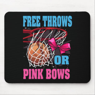 Free Throws Or Pink Bows  Gender Reveal Basketball Mouse Pad
