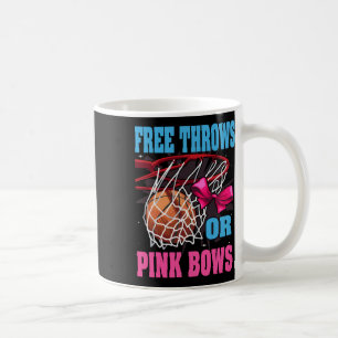 Free Throws Or Pink Bows Gender Reveal Bysketbyll Coffee Mug