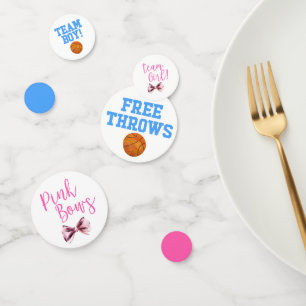 Free Throws or Pink Bows Gender Reveal Party  Confetti