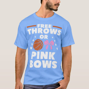 Free Throws Or Pink Bows Gender Reveal Pregnancy T-Shirt