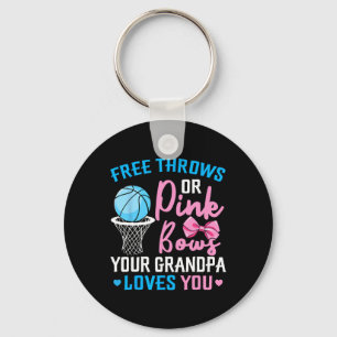 Free Throws or Pink Bows Grandpa Loves You Gender Key Ring