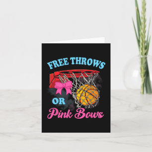 Free Throws or Pink Bows Pregnancy Pink Blue Gende Card
