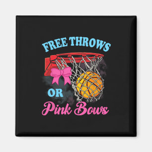 Free Throws or Pink Bows Pregnancy Pink Blue Gende Magnet