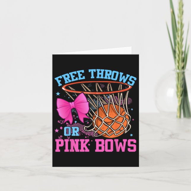 Free Throws Or Pink Bows Pregnancy Pink Or Blue  Card (Front)