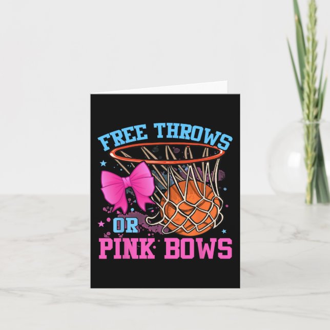 Free Throws or Pink Bows Pregnancy Pink or Blue  Card (Front)