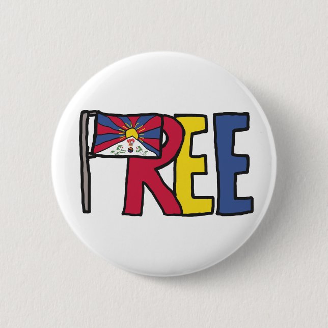 Free Tibet 6 Cm Round Badge (Front)
