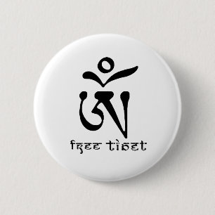 FREE TIBET 6 CM ROUND BADGE