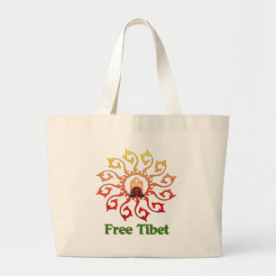 Free Tibet Candle Large Tote Bag