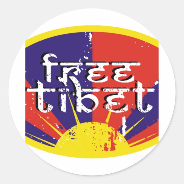 Free Tibet Classic Round Sticker (Front)