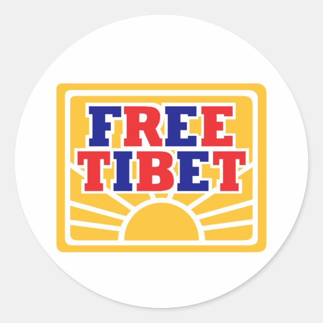 Free Tibet Classic Round Sticker (Front)
