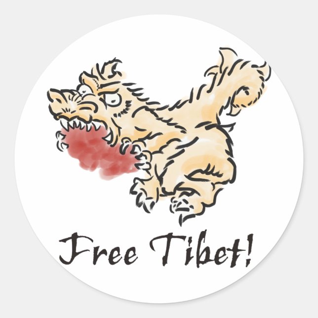Free Tibet! Classic Round Sticker (Front)