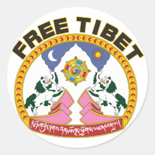 Free Tibet Emblem Classic Round Sticker