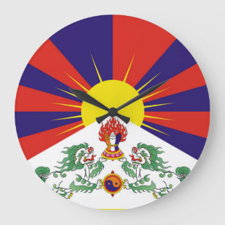 Free Tibet flag Large Clock