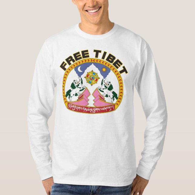 Free Tibet Flag Logo T-Shirt (Front)