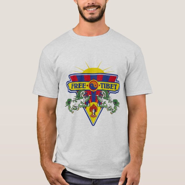 Free Tibet Flag Logo T-Shirt (Front)