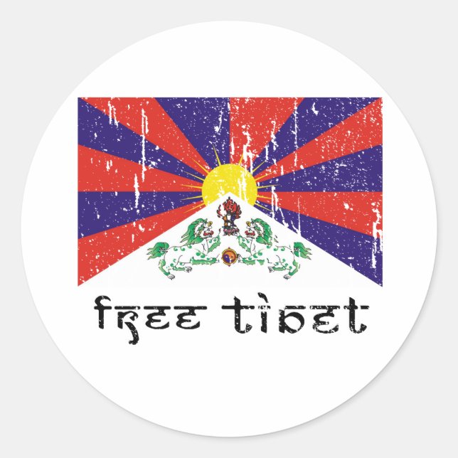 Free Tibet Gifts Classic Round Sticker (Front)