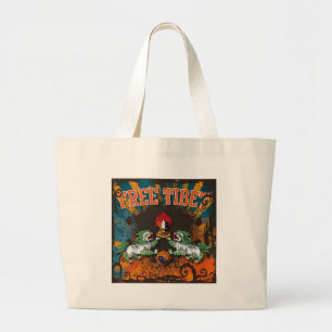 Free Tibet Grunge Art Large Tote Bag