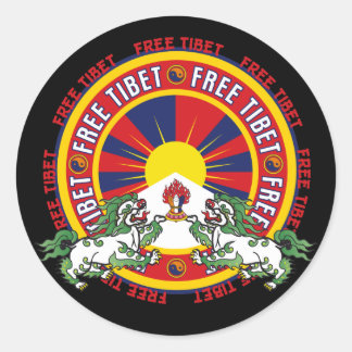 Free Tibet Round Logo Classic Round Sticker