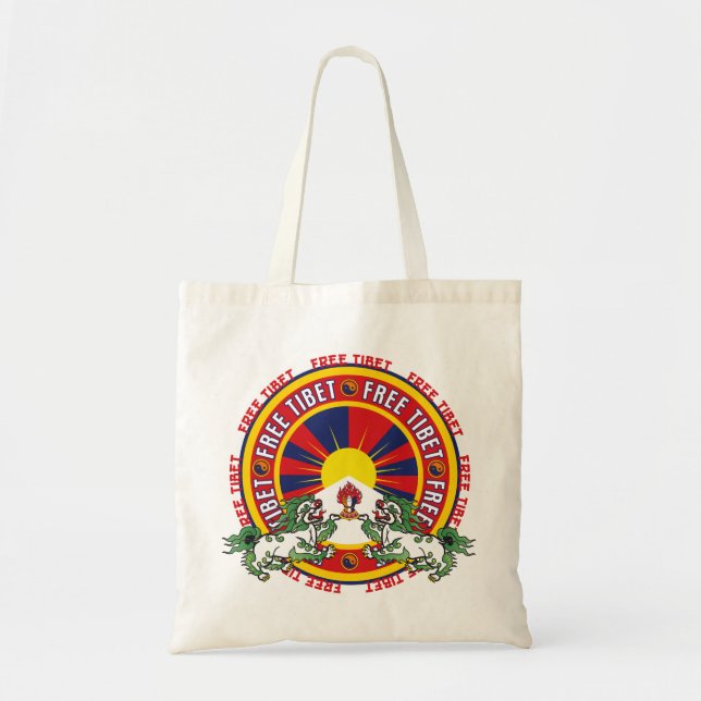 Free Tibet Round Logo Tote Bag (Front)