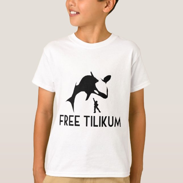 Free Tilikum Save the Orca Killer Whale T-Shirt (Front)