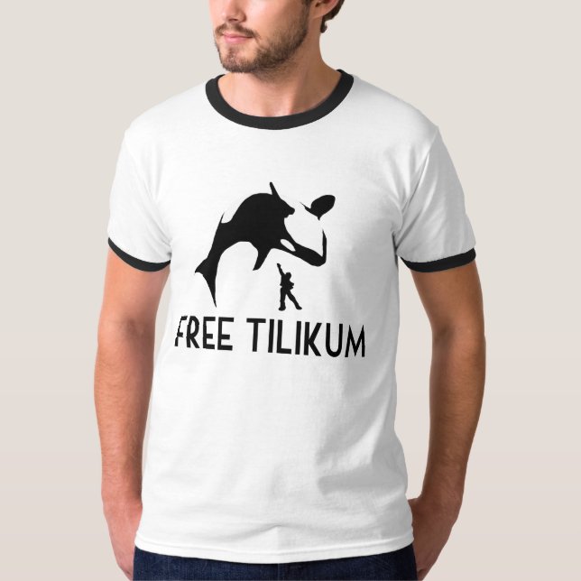 Free Tilikum Save the Orca Killer Whale T-Shirt (Front)