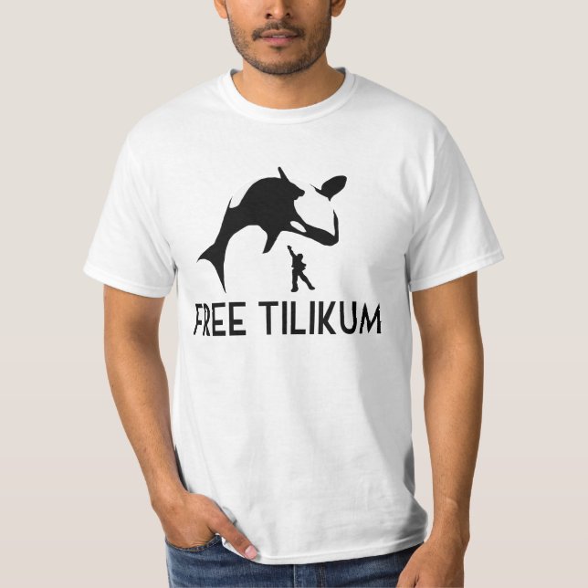 Free Tilikum Save the Orca Killer Whale T-Shirt (Front)