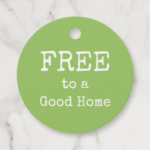 FREE to a Good Home Simple Text Favour Tags