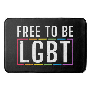 Free to be LGBT Bisexual Lesbian Gay Pride Bath Mat