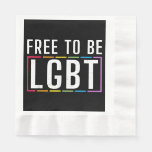 Free to be LGBT Bisexual Lesbian Gay Pride Napkin