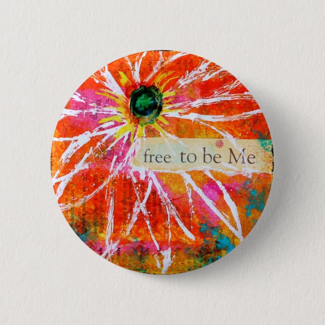 Free to Be Me Decorative Button (Front)