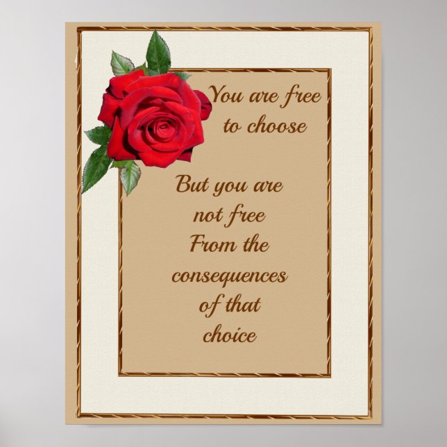 Free to Choose Karma Consequences Quote Poster (Front)
