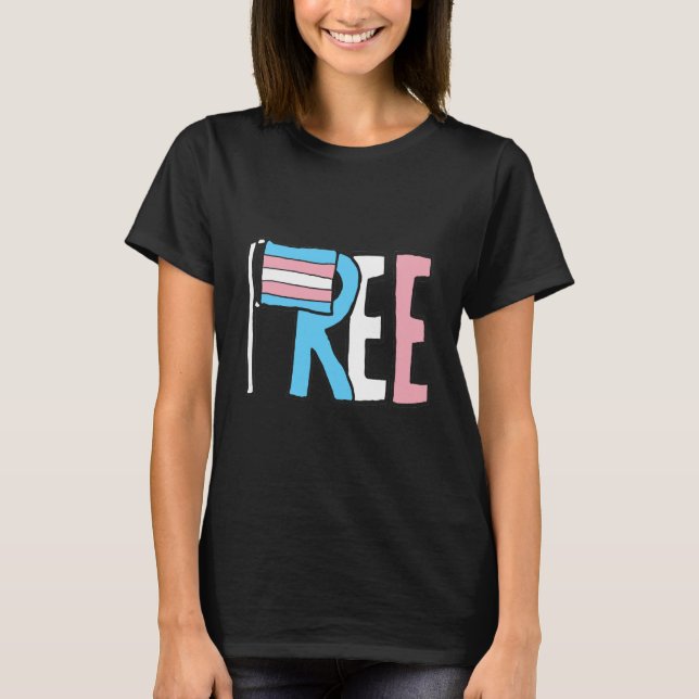 Free Trans Rights Flag T-Shirt (Front)