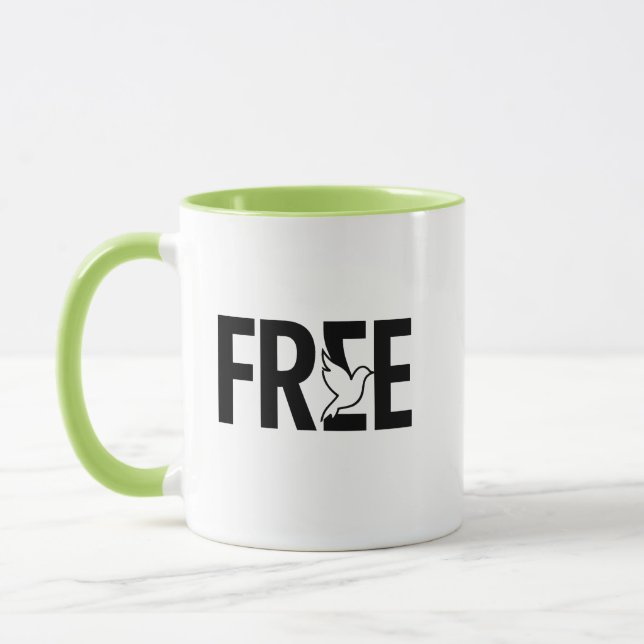 Free Typography Dove Symbol Design Mug (Left)