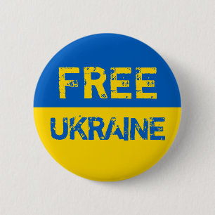 Free Ukraine 6 Cm Round Badge