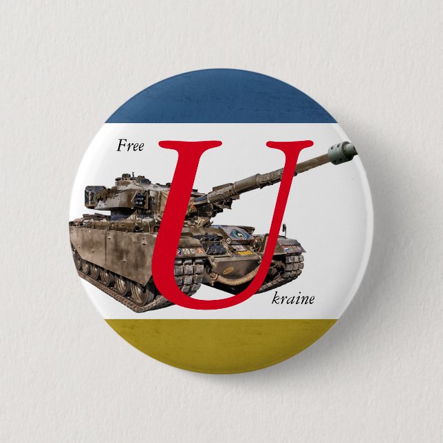 Free Ukraine 6 Cm Round Badge (Front)