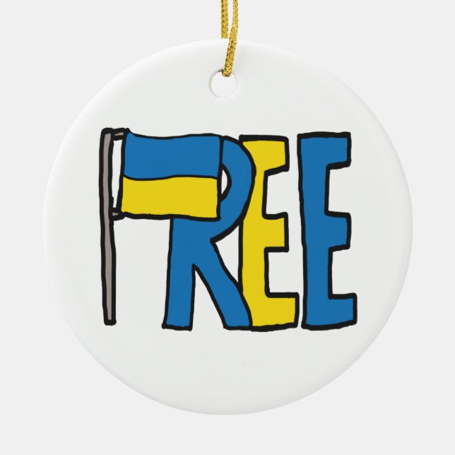 Free Ukraine Ceramic Tree Decoration (Front)