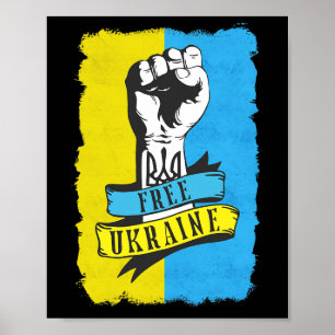 Free Ukraine I Stand With Ukraine Flag Support Ukr Poster