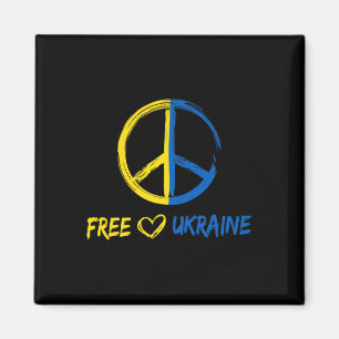 Free Ukraine Peace Sign For Women Men Ukrainian Fl Magnet