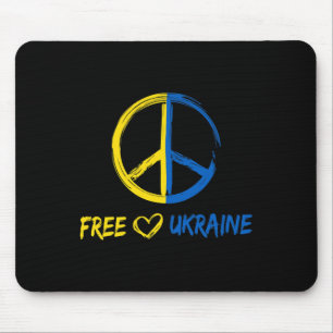 Free Ukraine Peace Sign For Women Men Ukrainian Fl Mouse Pad