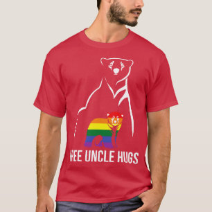 Free Uncle Hugs Gay Pride LGBT Rainbow Men T-Shirt