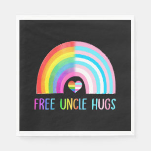 Free Uncle Hugs Gay Pride Lgbtq Lgbt Rainbow Napkin