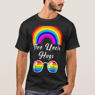 Free Uncle Hugs Lgbt Ally Rainbow Sunglasses Gay P T-Shirt