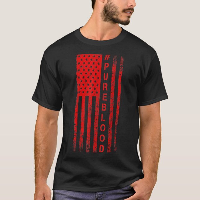 Free USA American Flag Desert Digital PUREBLOOD Pu T-Shirt (Front)