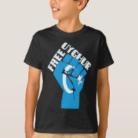 Free Uyghur Resist Fist With Uyghur Flag
