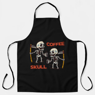 Free vector coffee with two skull modern style apron